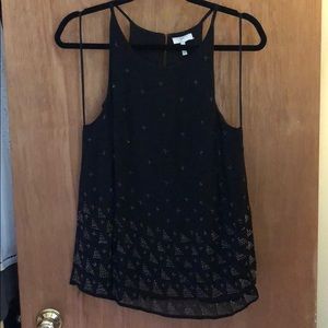 Joie black and gold beaded tank